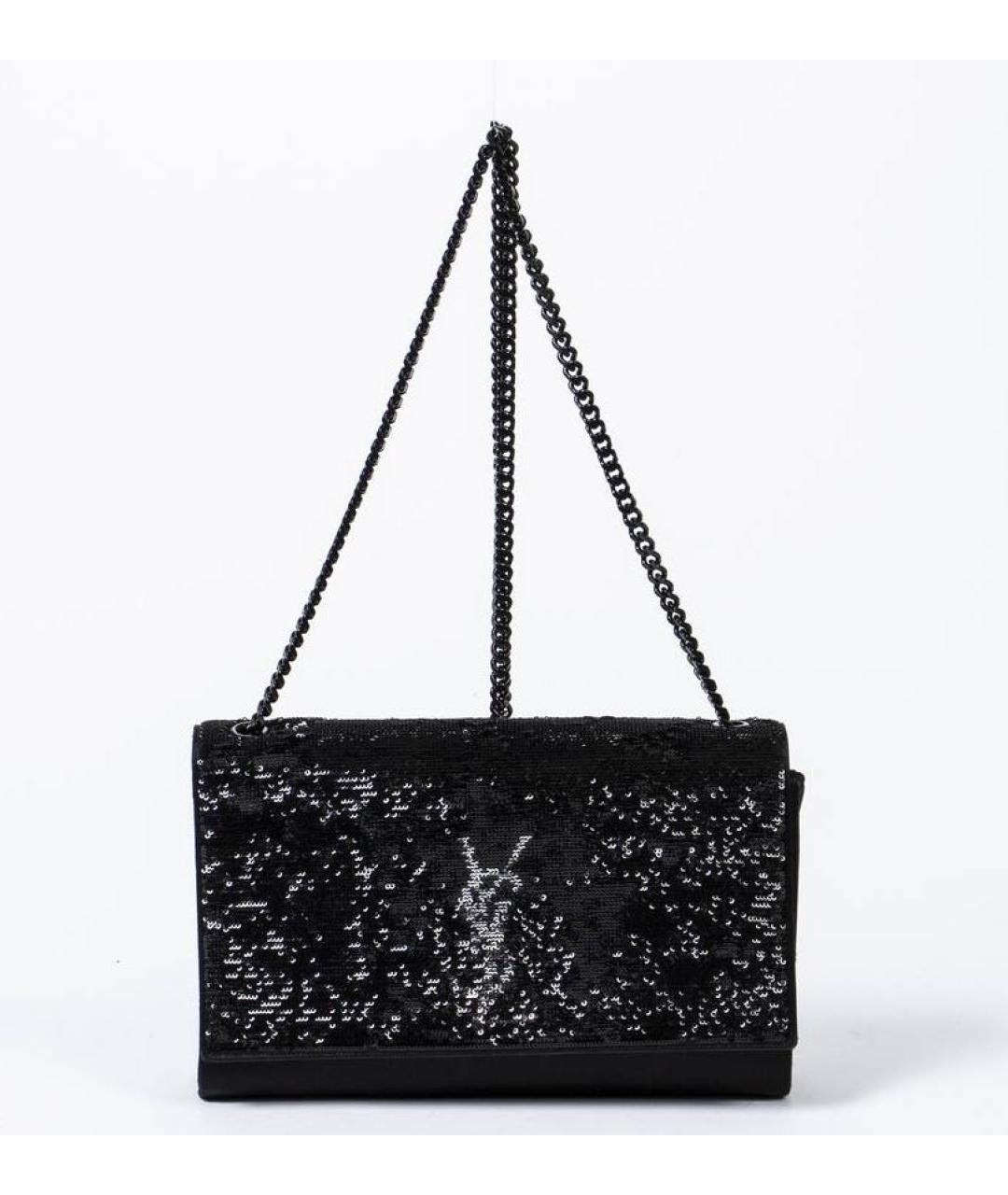 SAINT LAURENT Черная шелковая сумка через плечо, фото 2