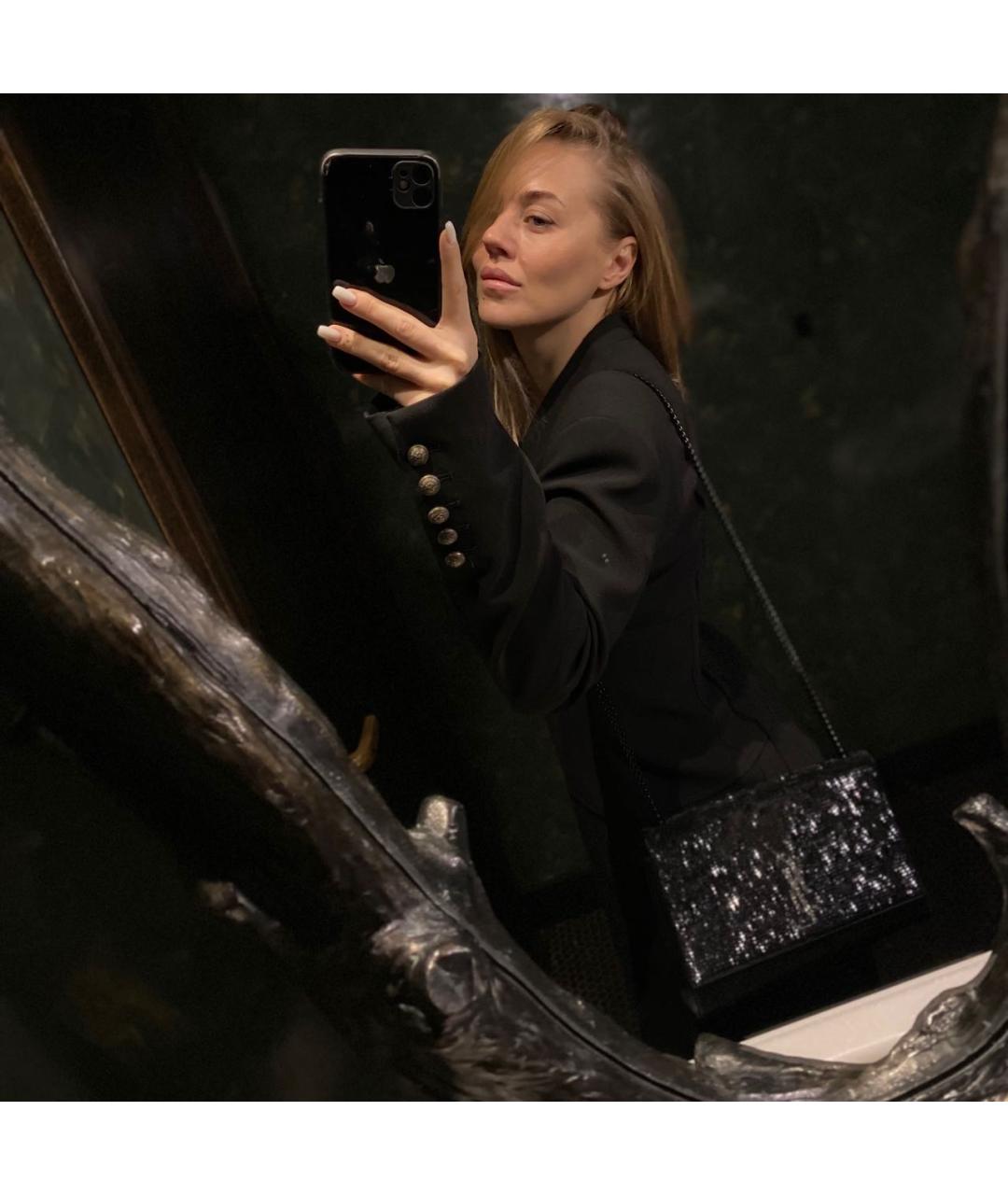 SAINT LAURENT Черная шелковая сумка через плечо, фото 6