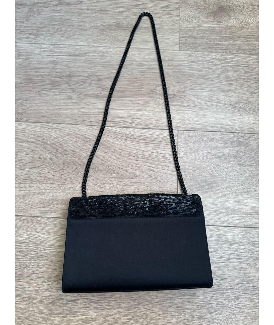 SAINT LAURENT Черная шелковая сумка через плечо, фото 4