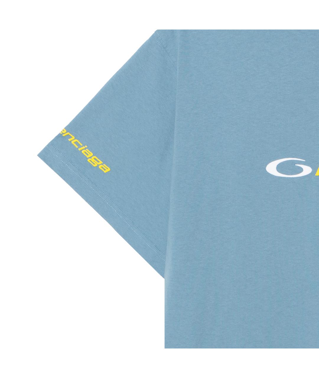BALENCIAGA Голубая хлопковая футболка, фото 5