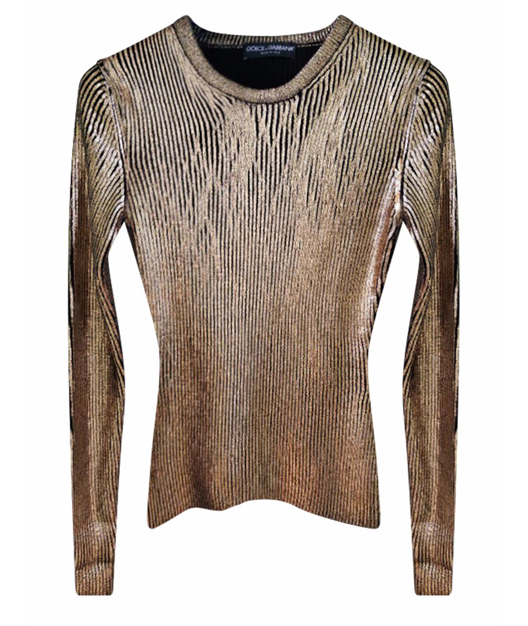 DOLCE&GABBANA Золотой шерстяной джемпер / свитер, фото 1