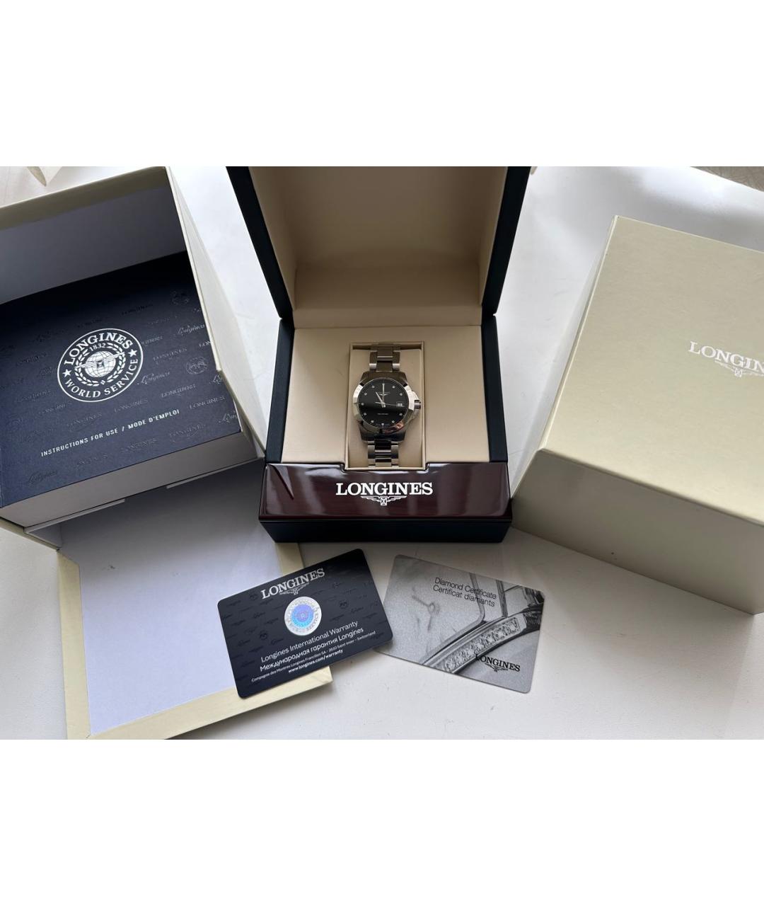 LONGINES Серебряные металлические часы, фото 4