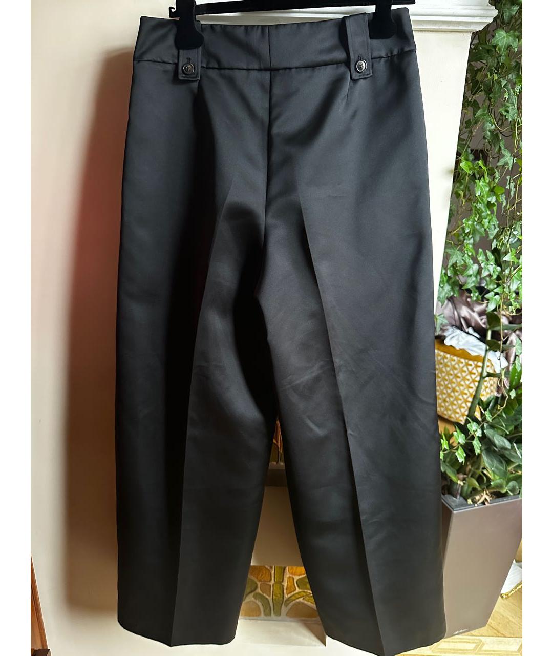 ERIKA CAVALLINI Черные атласные брюки широкие, фото 2