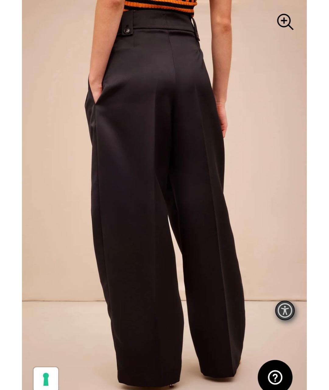 ERIKA CAVALLINI Черные атласные брюки широкие, фото 4