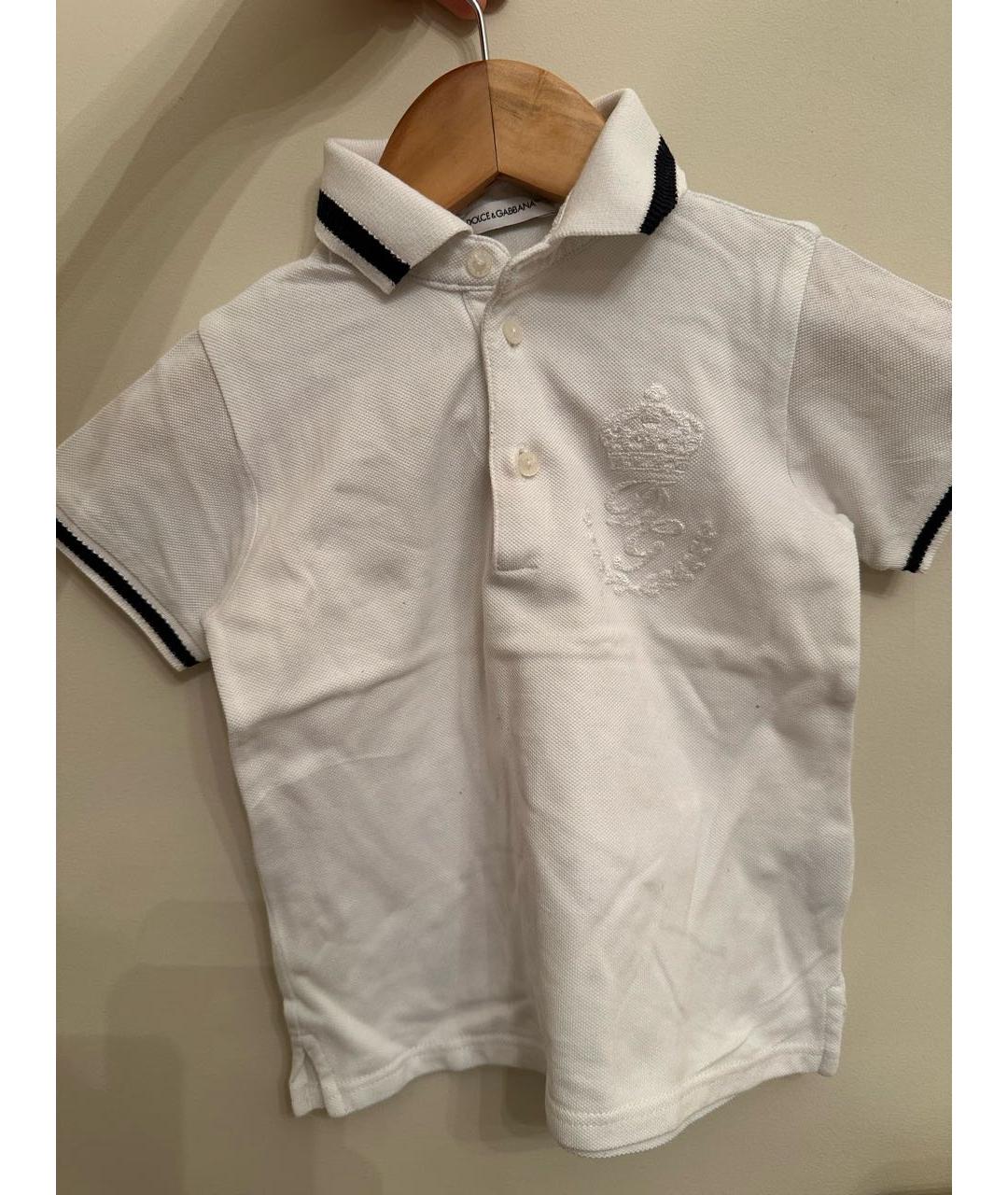 DOLCE & GABBANA KIDS Белая хлопковая детская футболка, фото 4