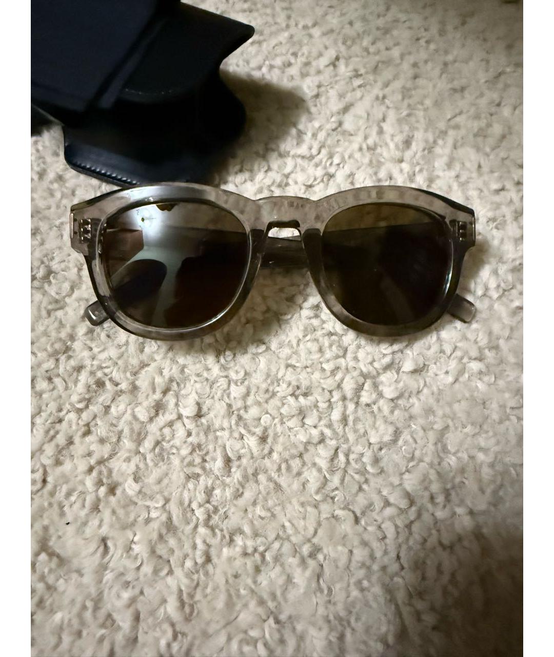 SAINT LAURENT Серые пластиковые солнцезащитные очки, фото 5