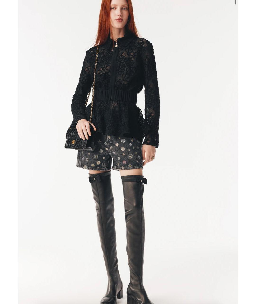 CHANEL Черные хлопковые шорты, фото 4