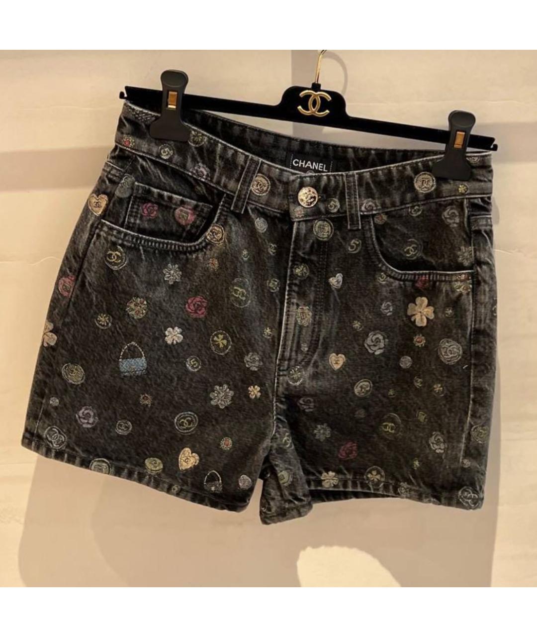 CHANEL Черные хлопковые шорты, фото 3