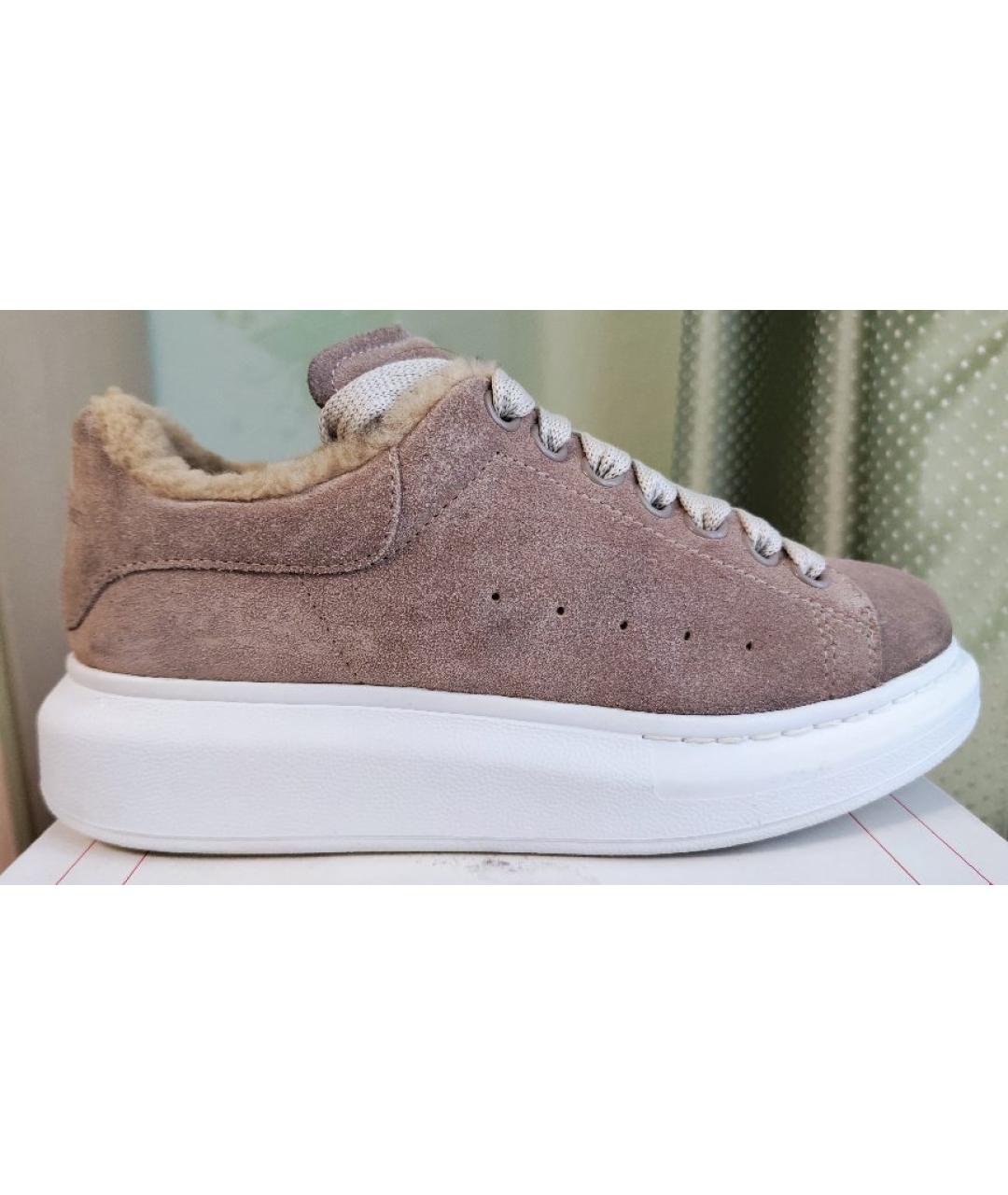 ALEXANDER MCQUEEN Бежевые замшевые кеды, фото 7