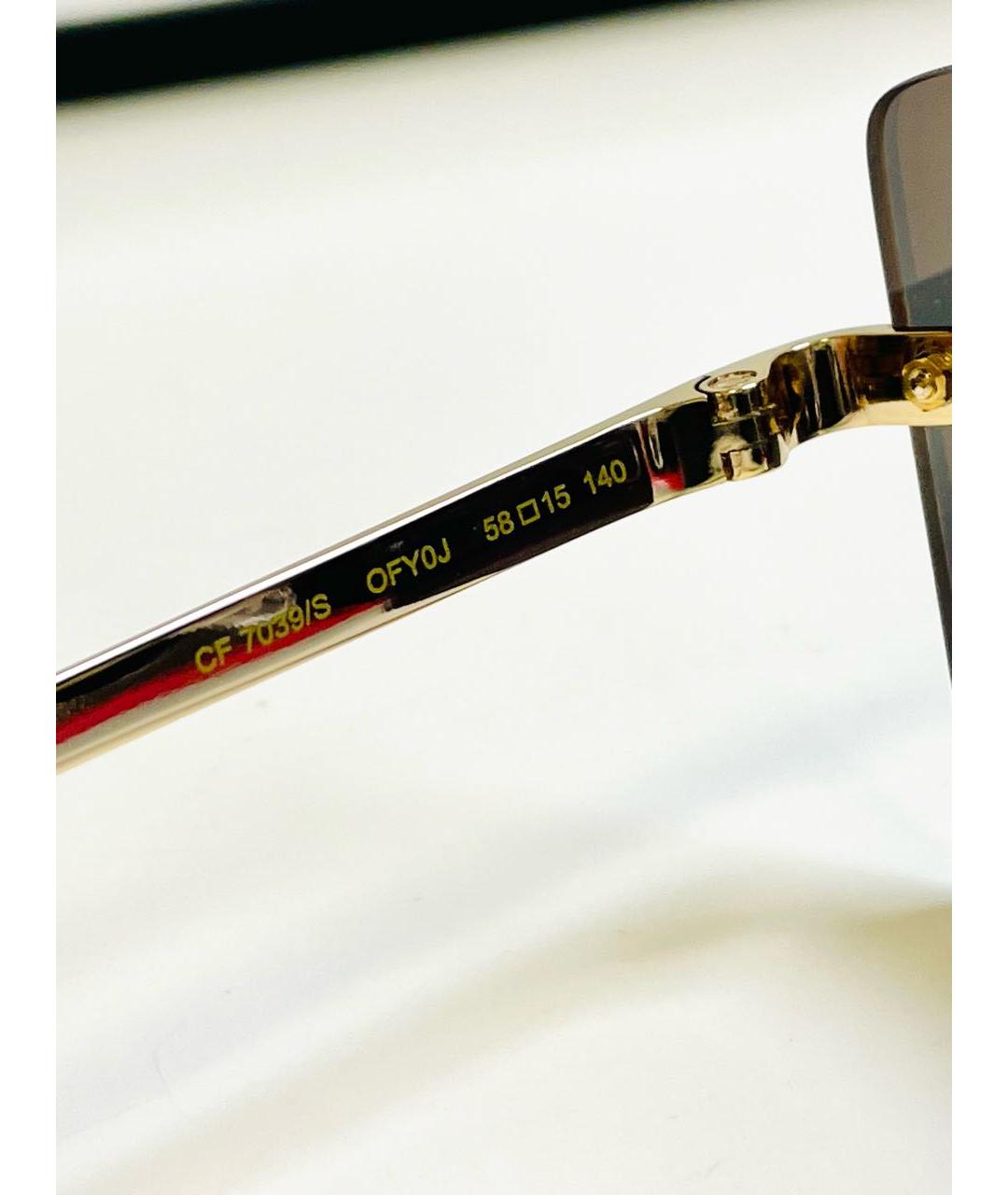 CHIARA FERRAGNI Золотые металлические солнцезащитные очки, фото 2