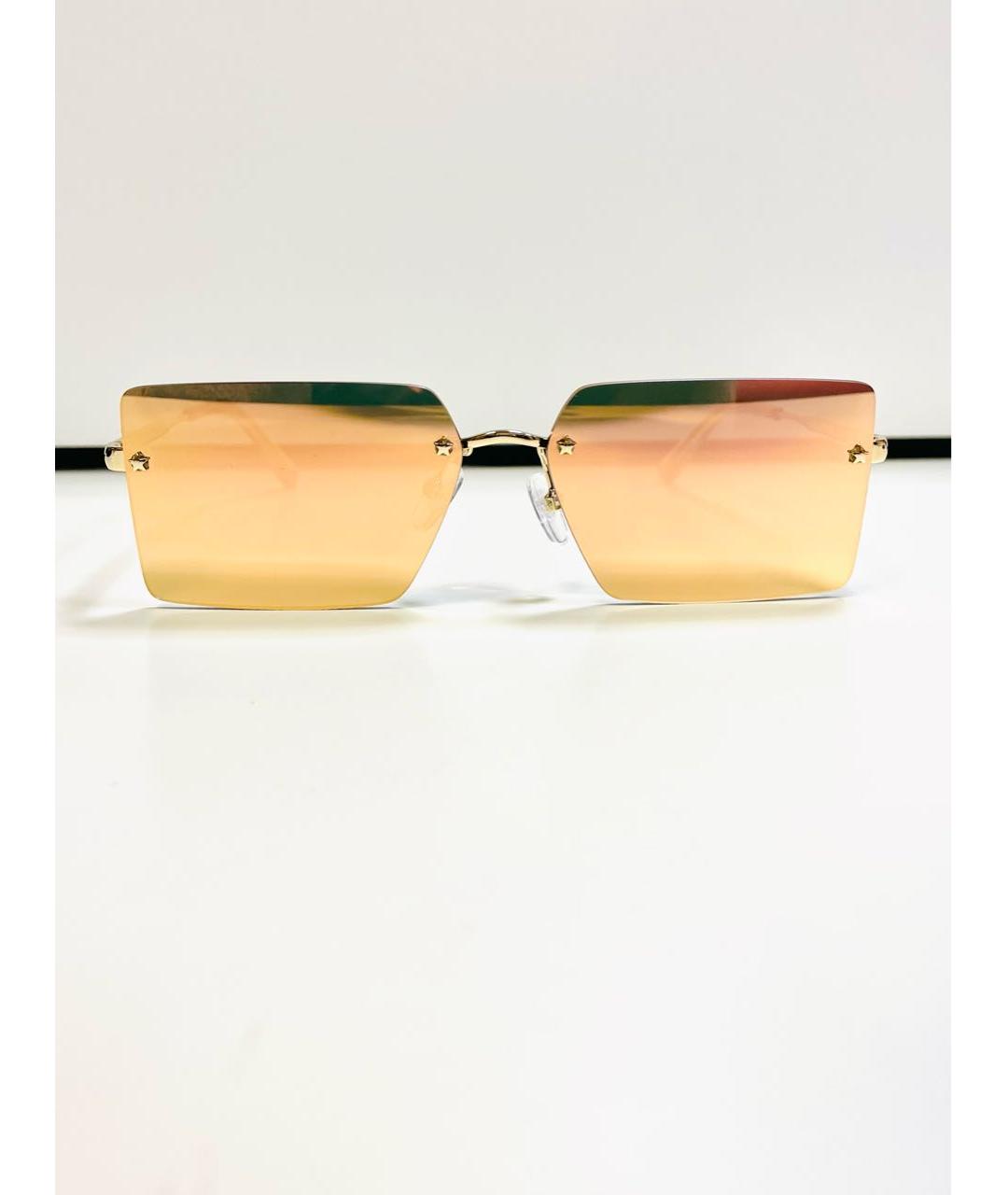 CHIARA FERRAGNI Золотые металлические солнцезащитные очки, фото 4