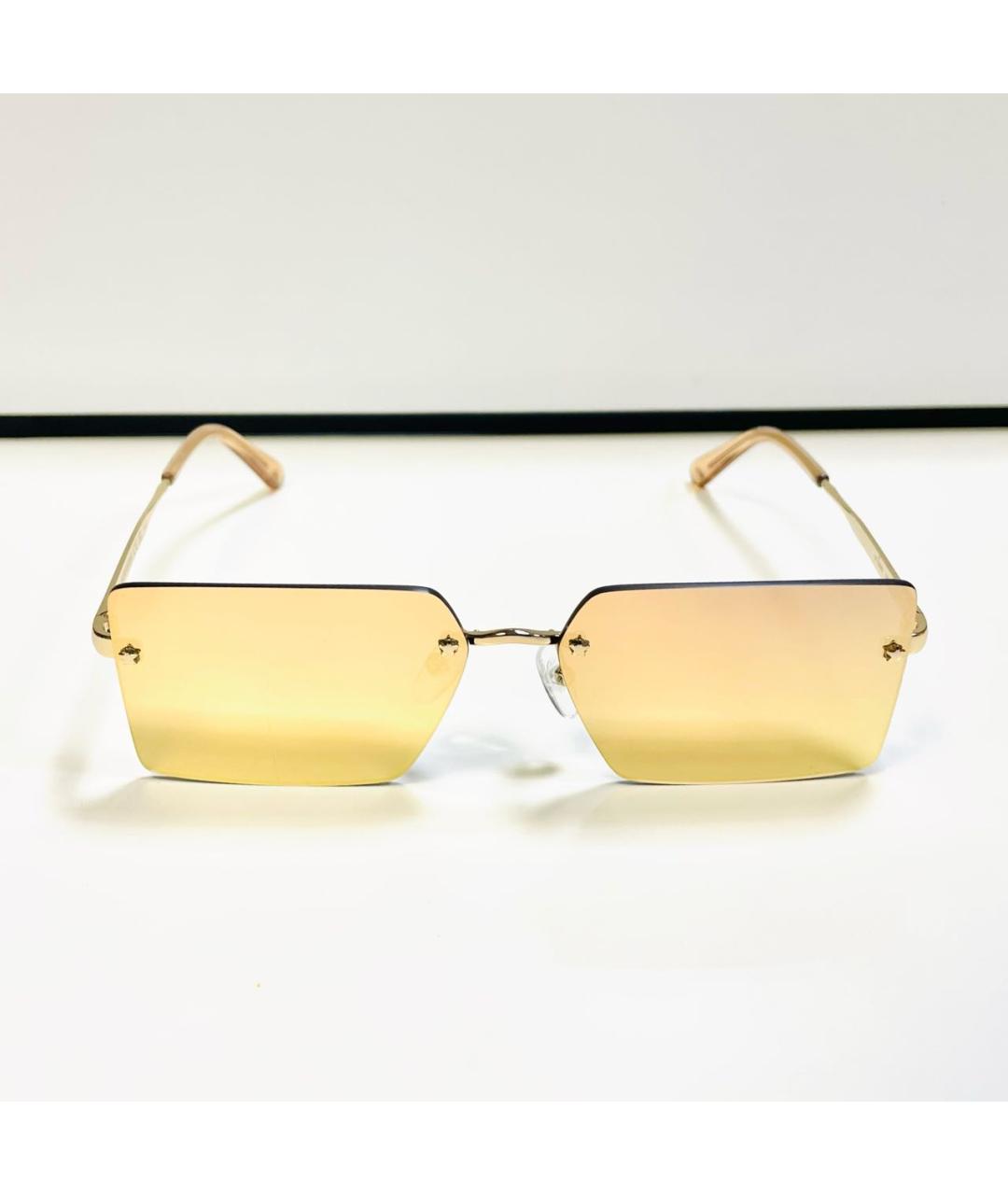 CHIARA FERRAGNI Золотые металлические солнцезащитные очки, фото 9