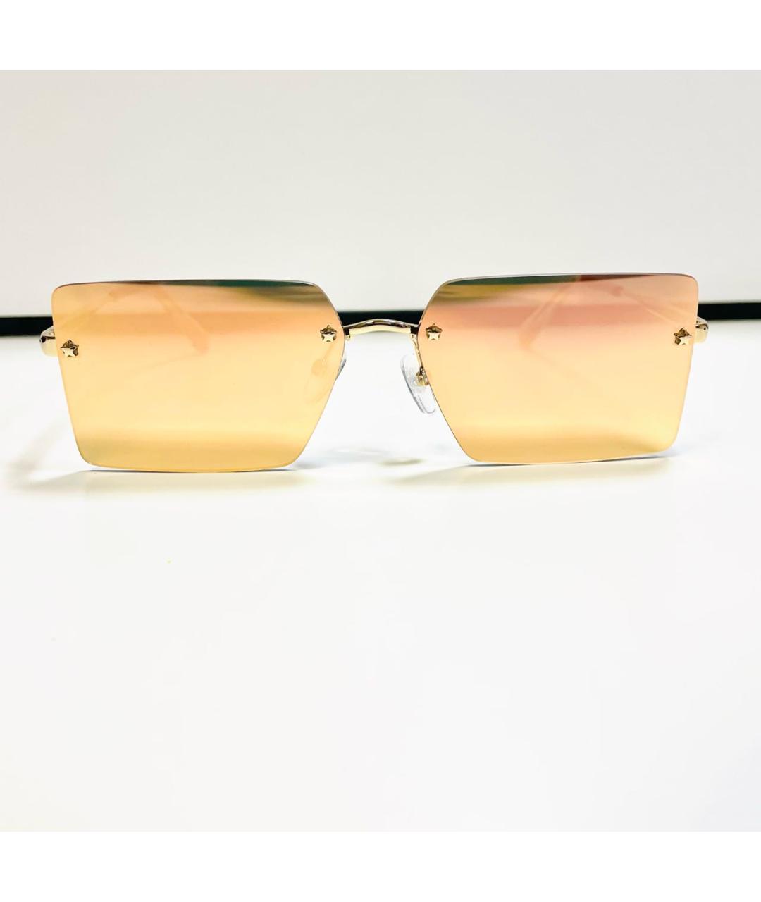 CHIARA FERRAGNI Золотые металлические солнцезащитные очки, фото 7