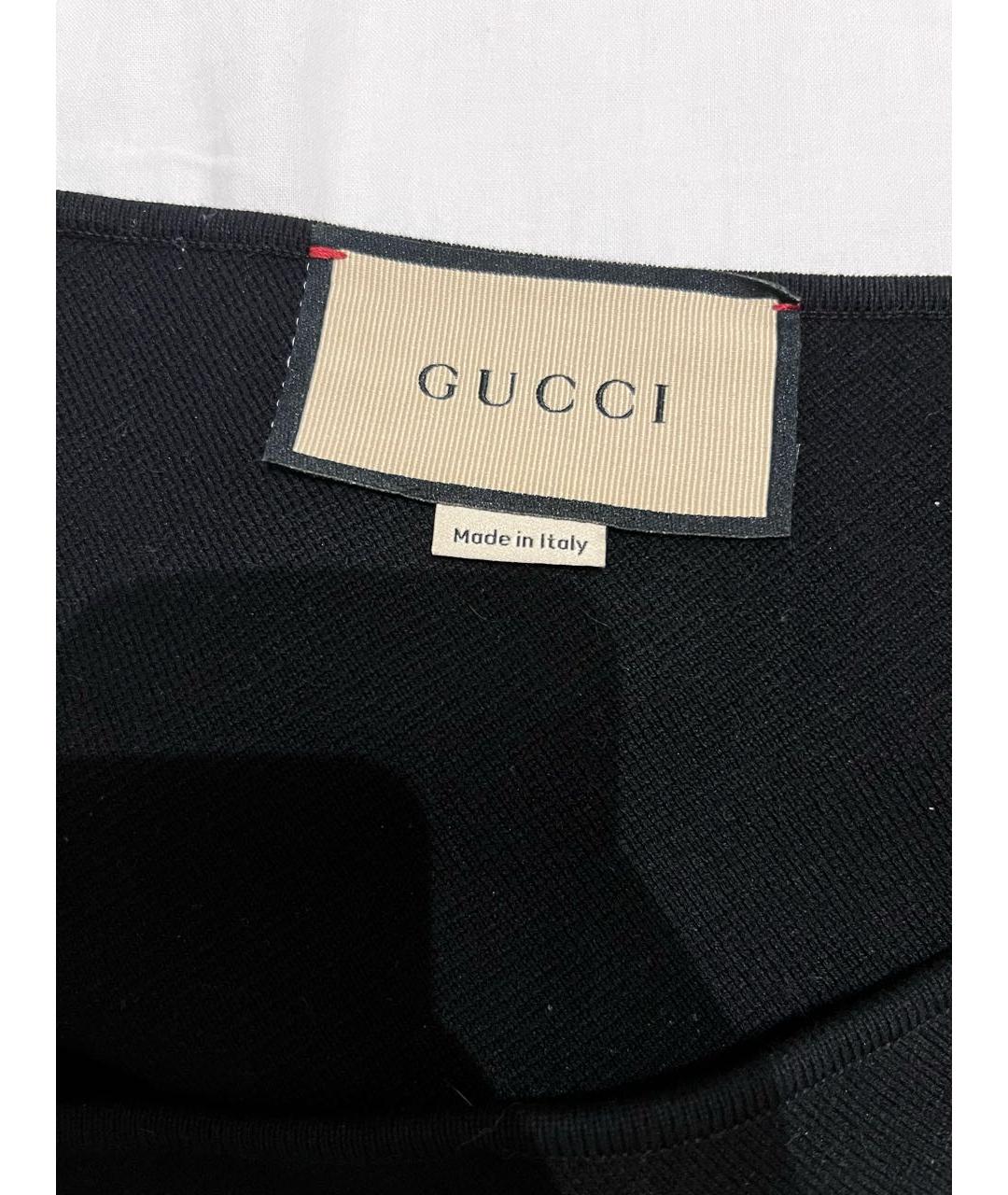 GUCCI Черная хлопковая майка, фото 3