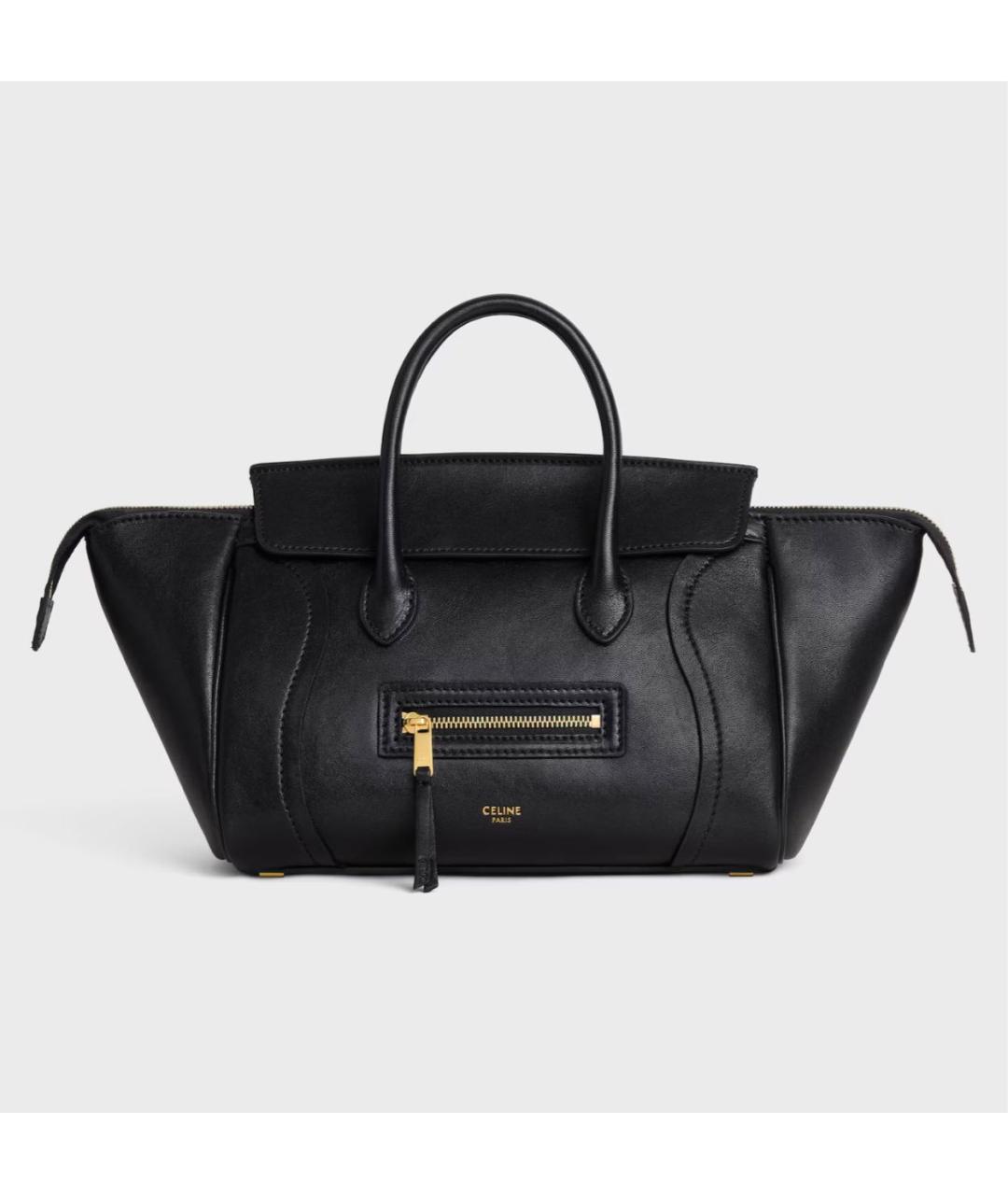 CELINE Черная кожаная сумка тоут, фото 5