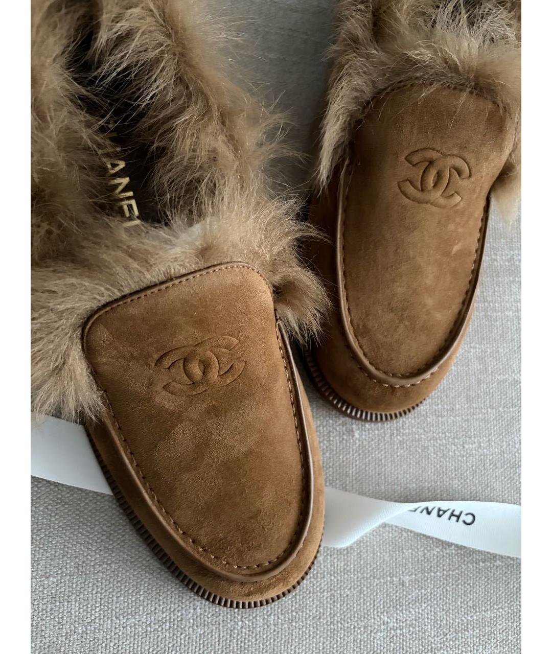 CHANEL Коричневые замшевые лоферы, фото 3
