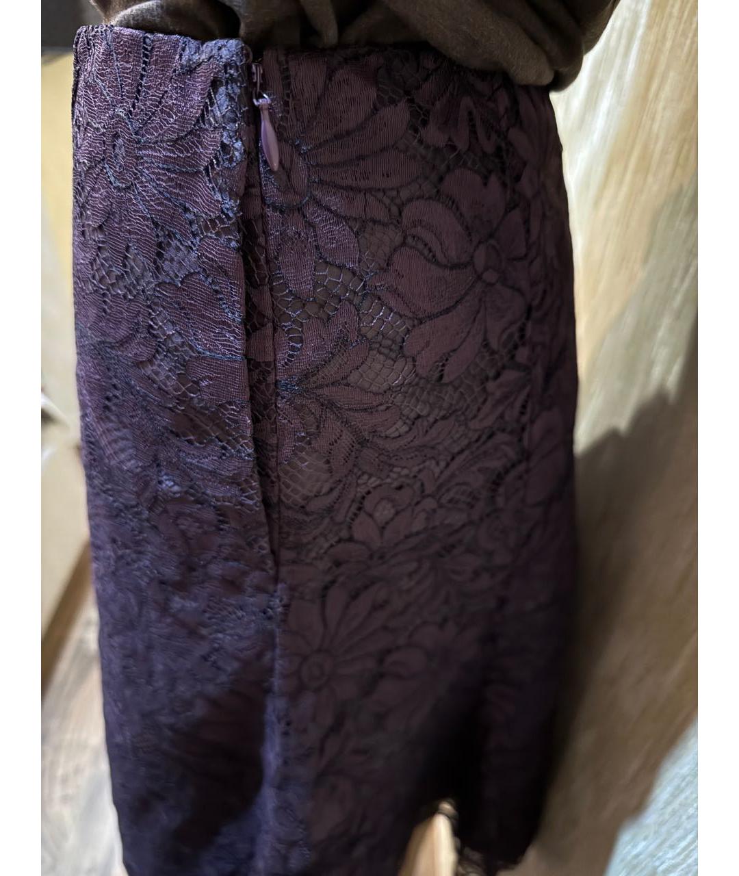 RALPH LAUREN Фиолетовая полиамидовая юбка миди, фото 5