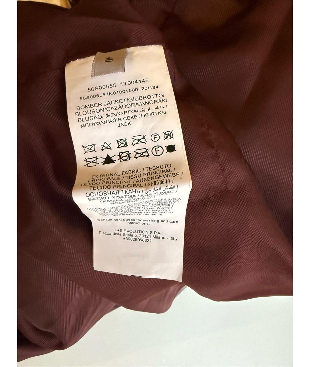 TRUSSARDI JEANS Бордовый полиуретановый пуховик, фото 7