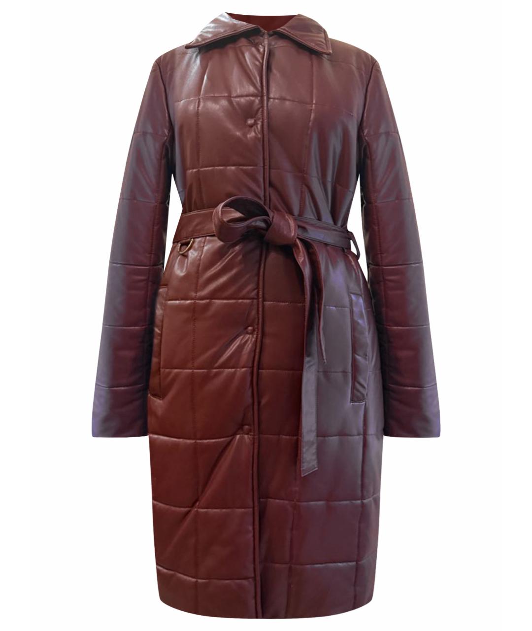 TRUSSARDI JEANS Бордовый полиуретановый пуховик, фото 1