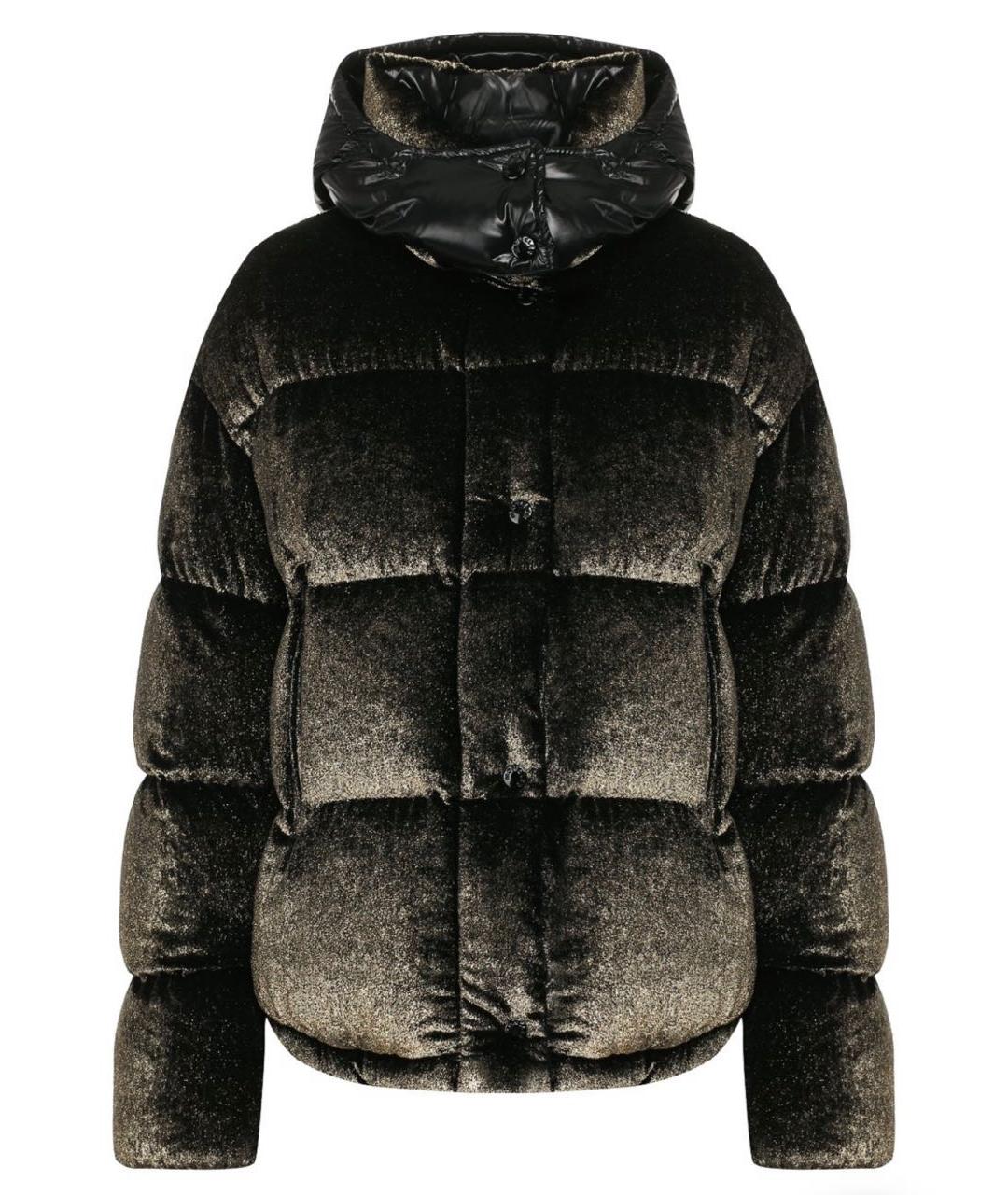 MONCLER Золотой полиэстеровый пуховик, фото 9