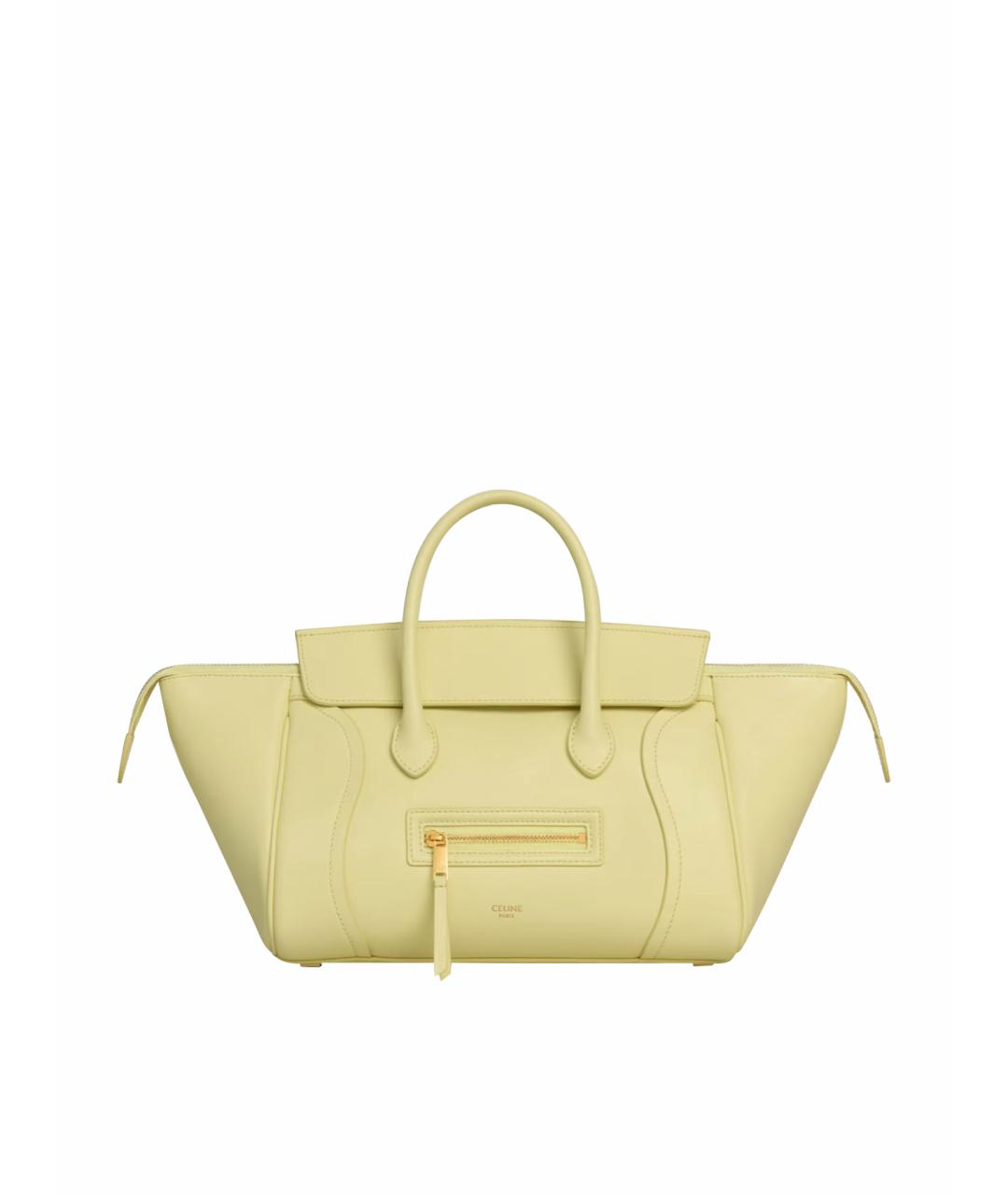 CELINE Желтая кожаная сумка тоут, фото 1