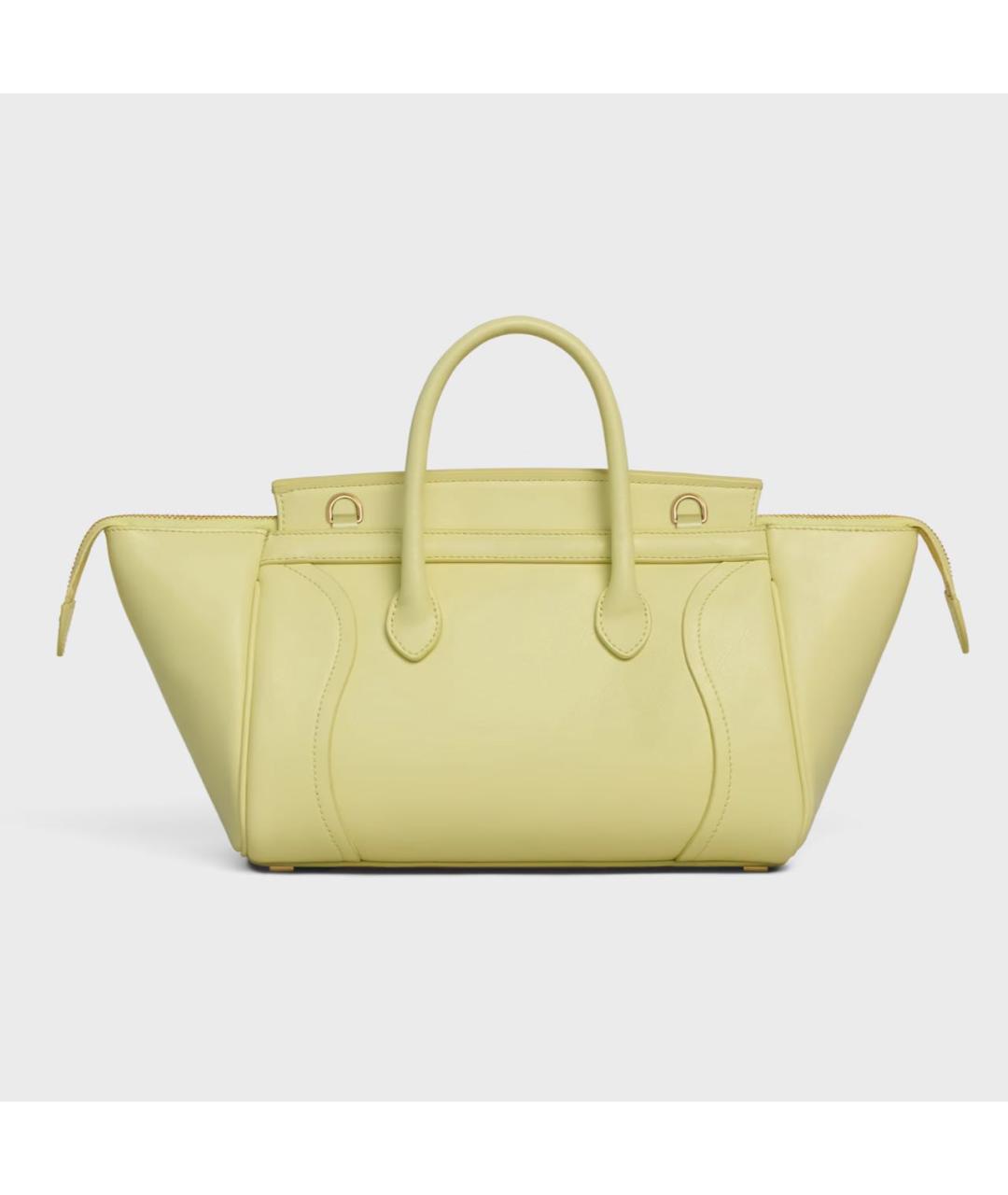 CELINE Желтая кожаная сумка тоут, фото 4