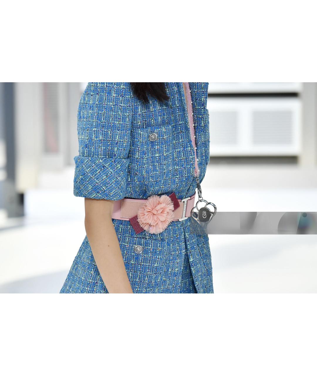 CHANEL Голубой твидовый жакет/пиджак, фото 4