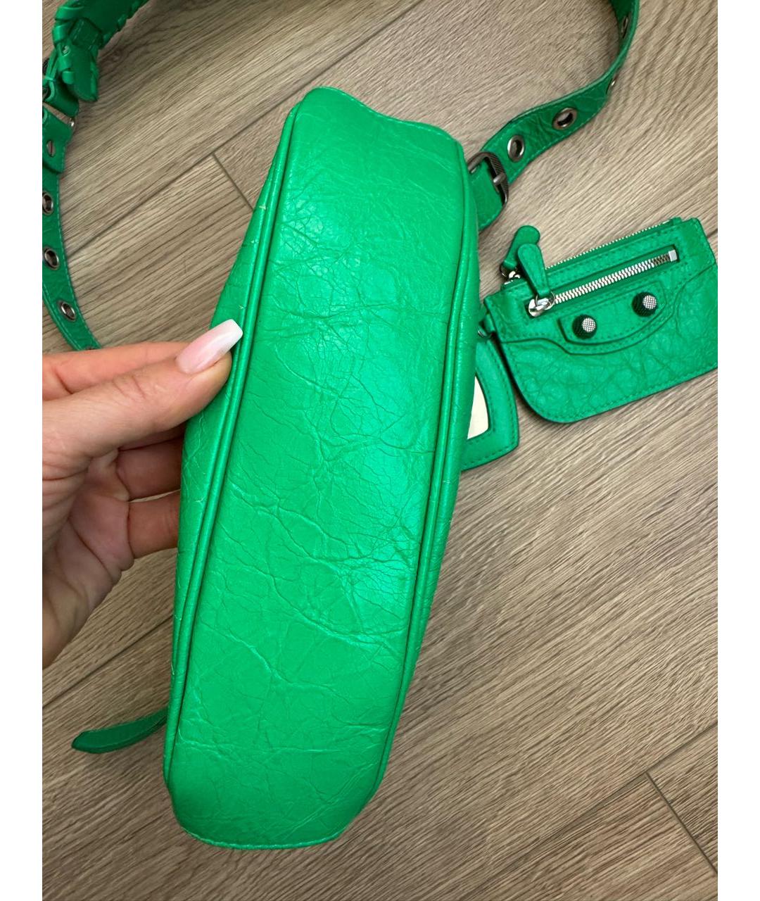 BALENCIAGA Зеленая кожаная сумка через плечо, фото 6