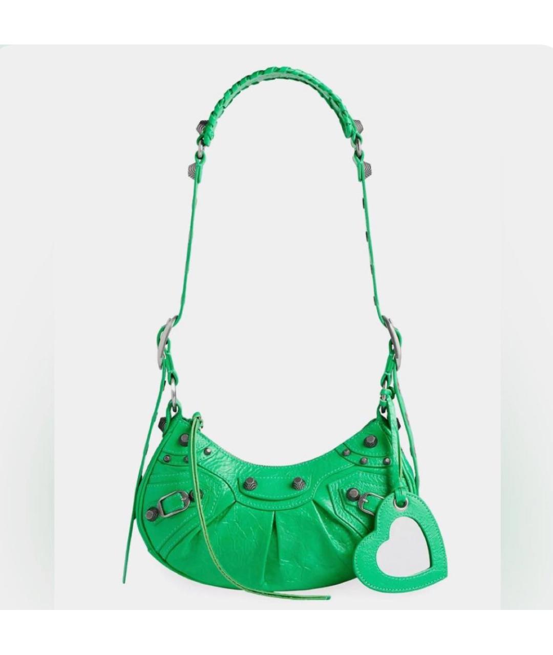 BALENCIAGA Зеленая кожаная сумка через плечо, фото 9