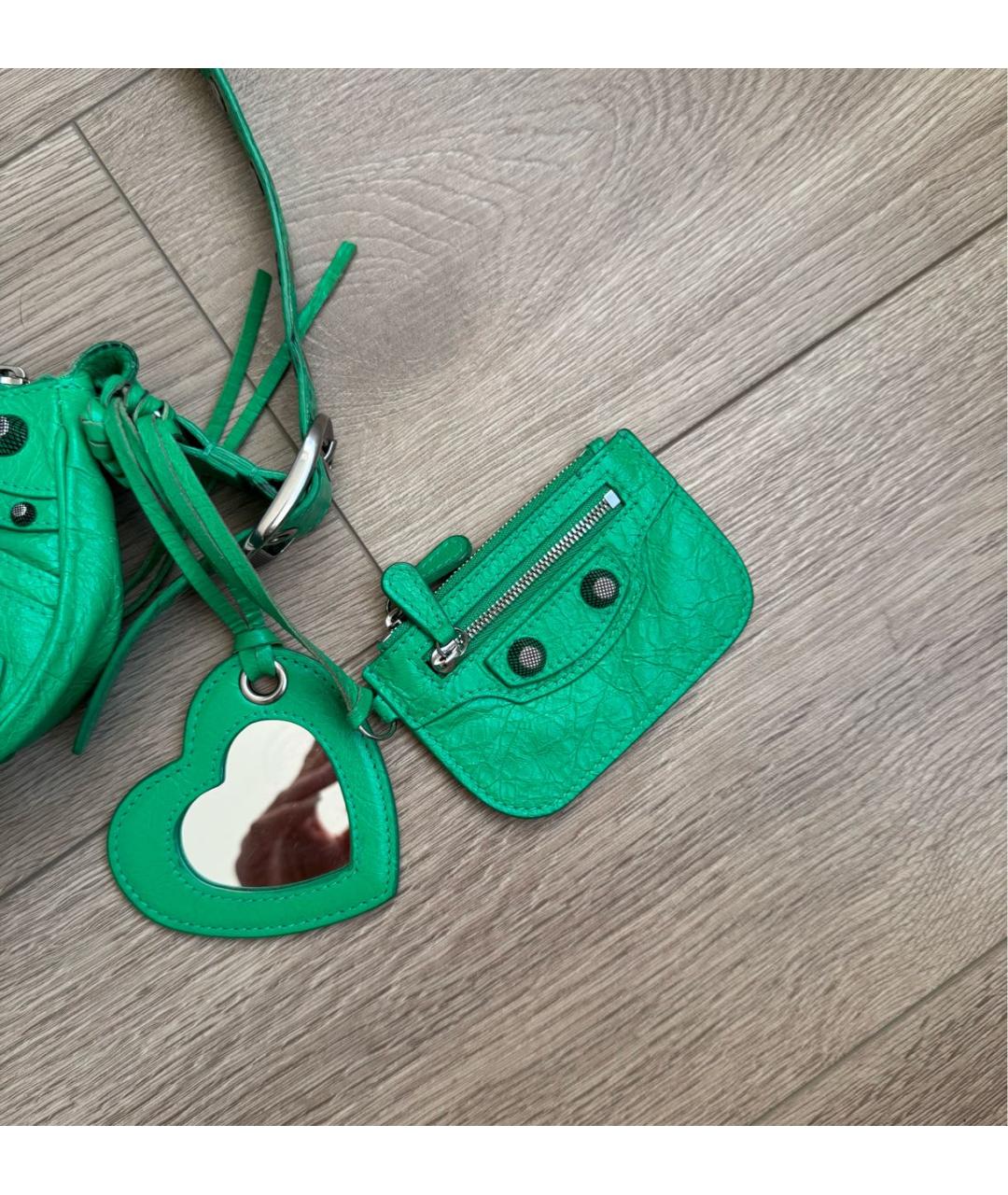 BALENCIAGA Зеленая кожаная сумка через плечо, фото 4