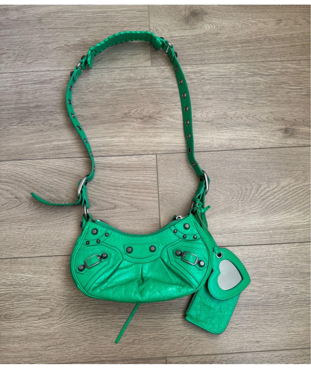 BALENCIAGA Зеленая кожаная сумка через плечо, фото 2