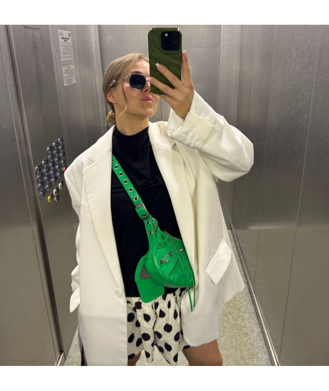 BALENCIAGA Зеленая кожаная сумка через плечо, фото 8