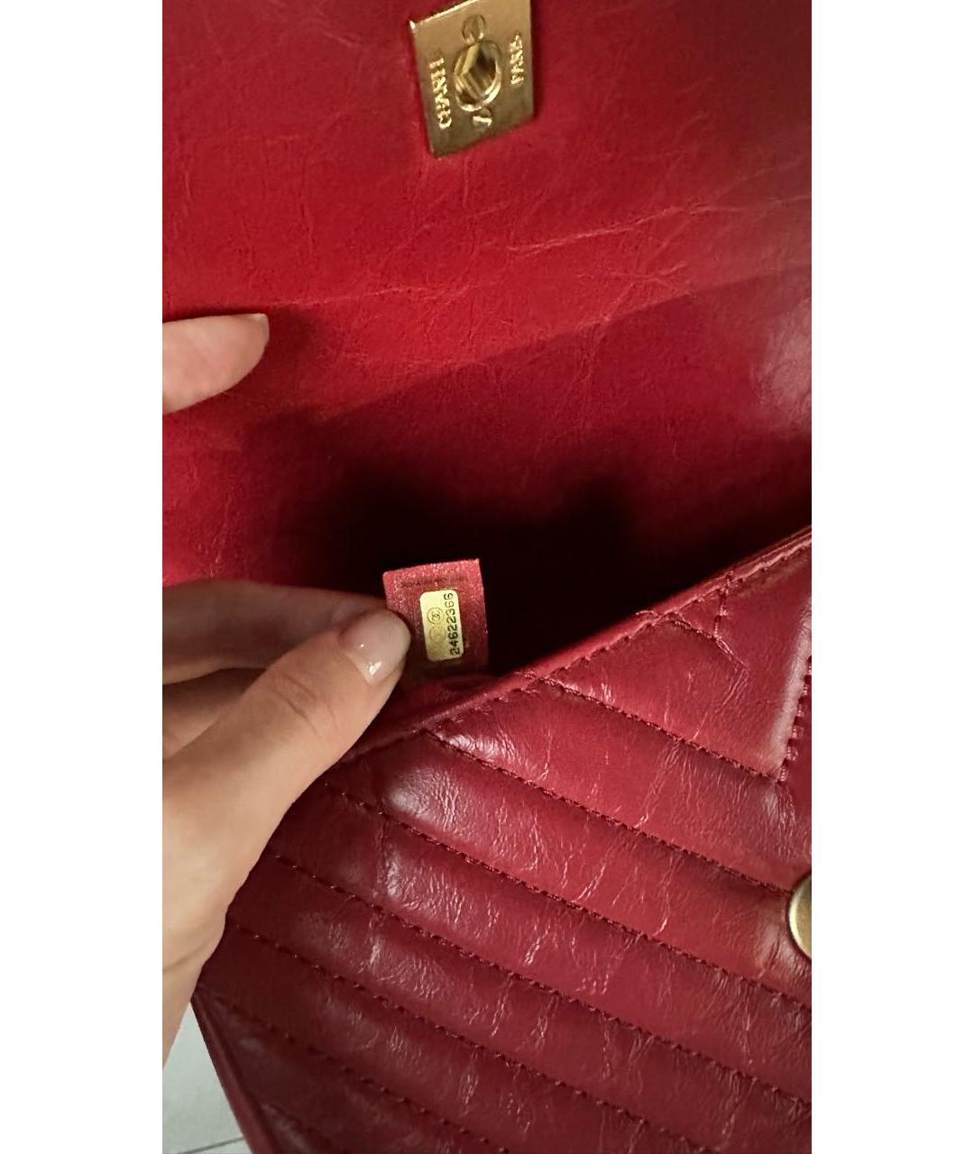 CHANEL Бордовая кожаная сумка через плечо, фото 4