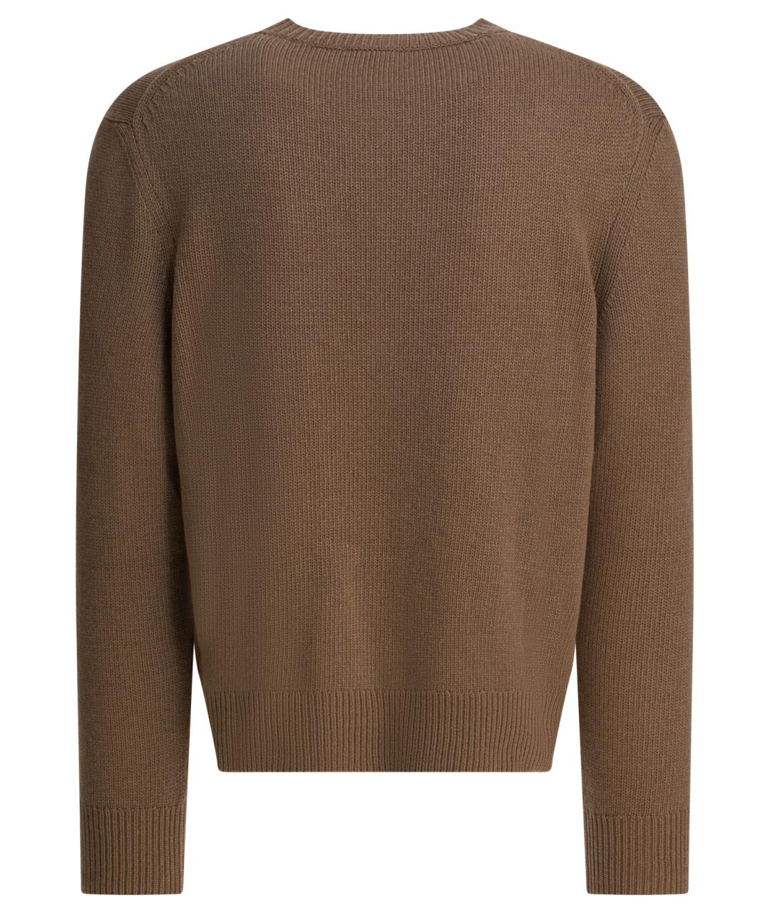 BURBERRY Коричневый шерстяной джемпер / свитер, фото 2