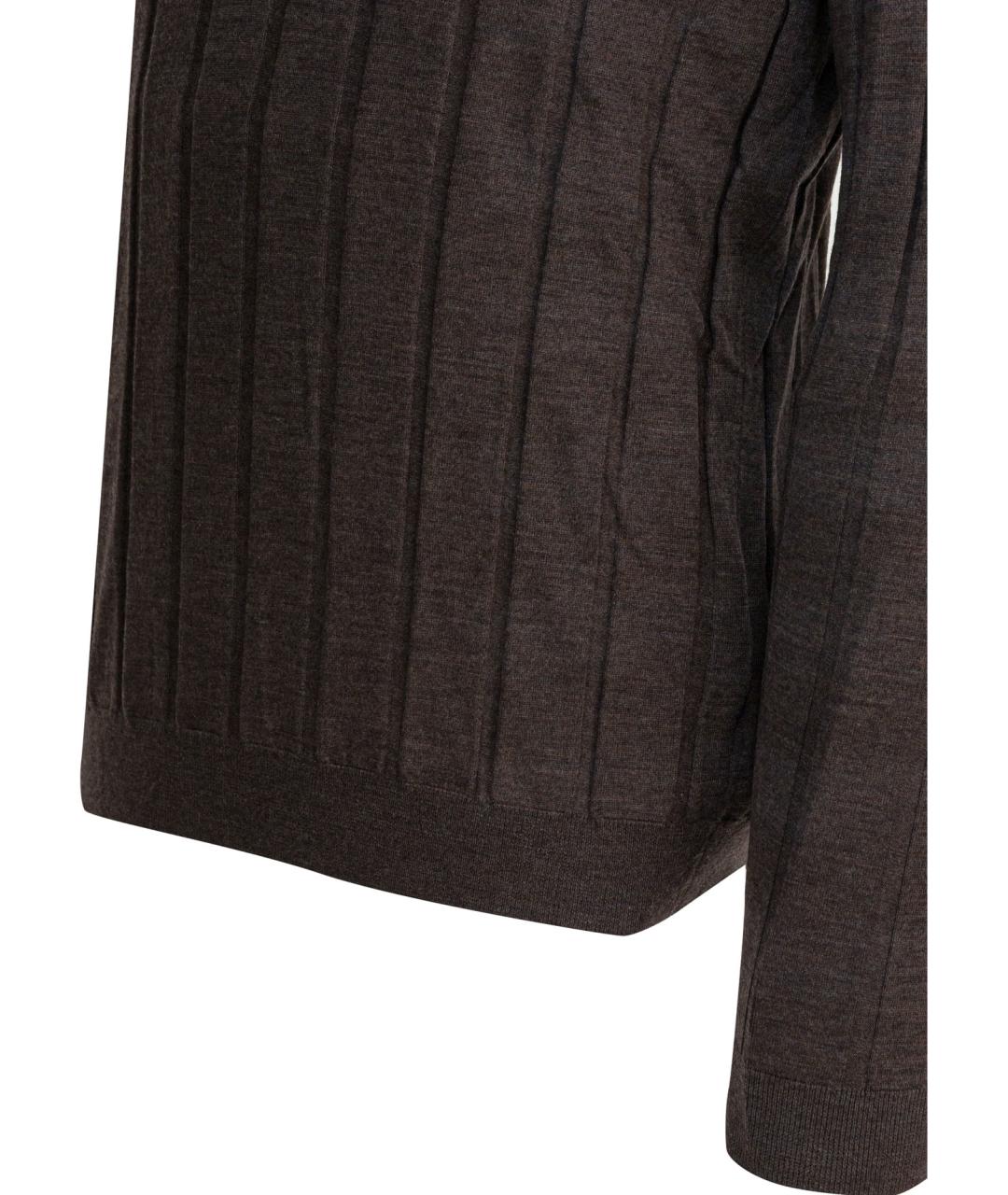 BRUNELLO CUCINELLI Коричневый шерстяной джемпер / свитер, фото 4