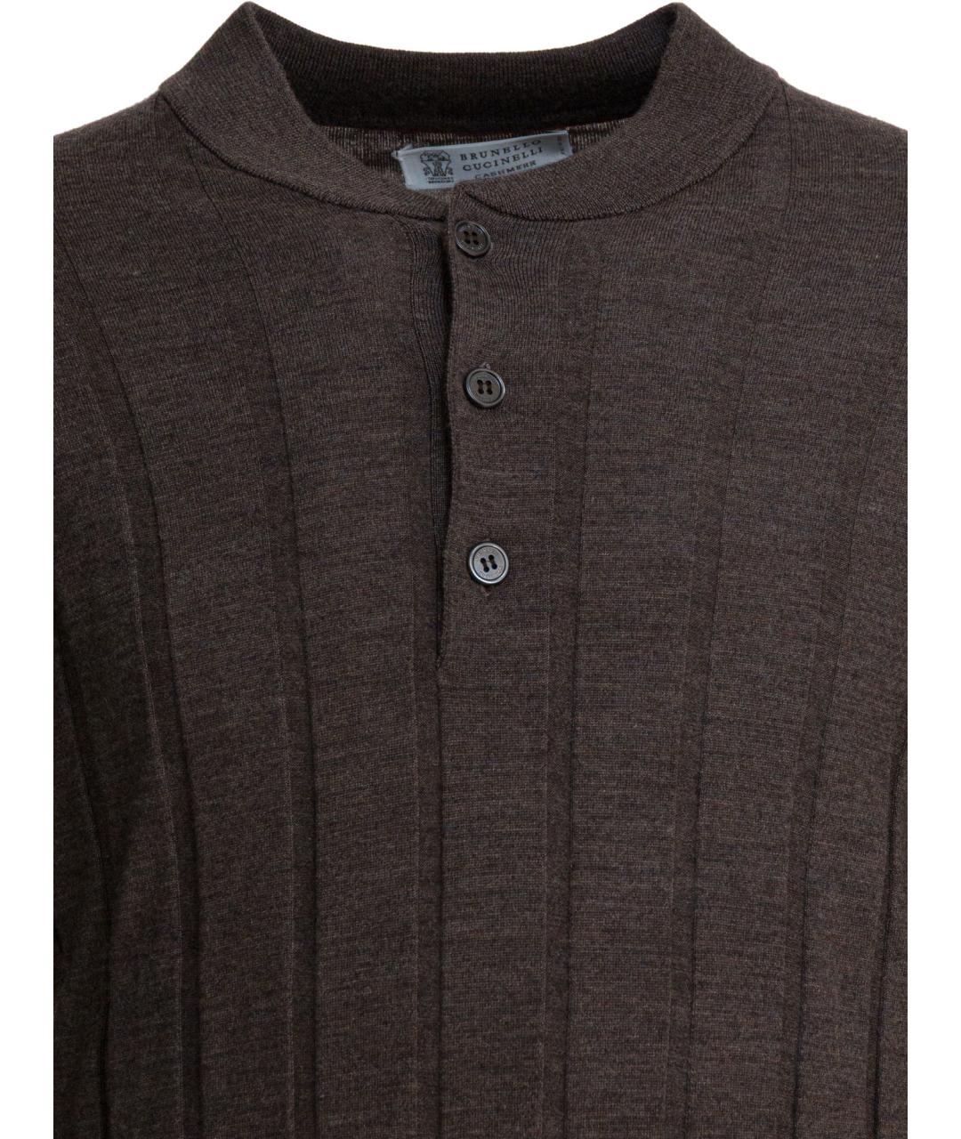 BRUNELLO CUCINELLI Коричневый шерстяной джемпер / свитер, фото 3