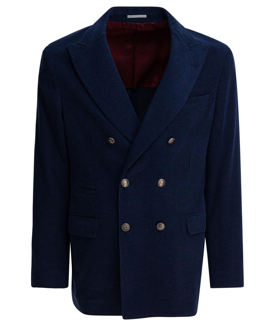 BRUNELLO CUCINELLI Темно-синее шерстяное пальто, фото 1