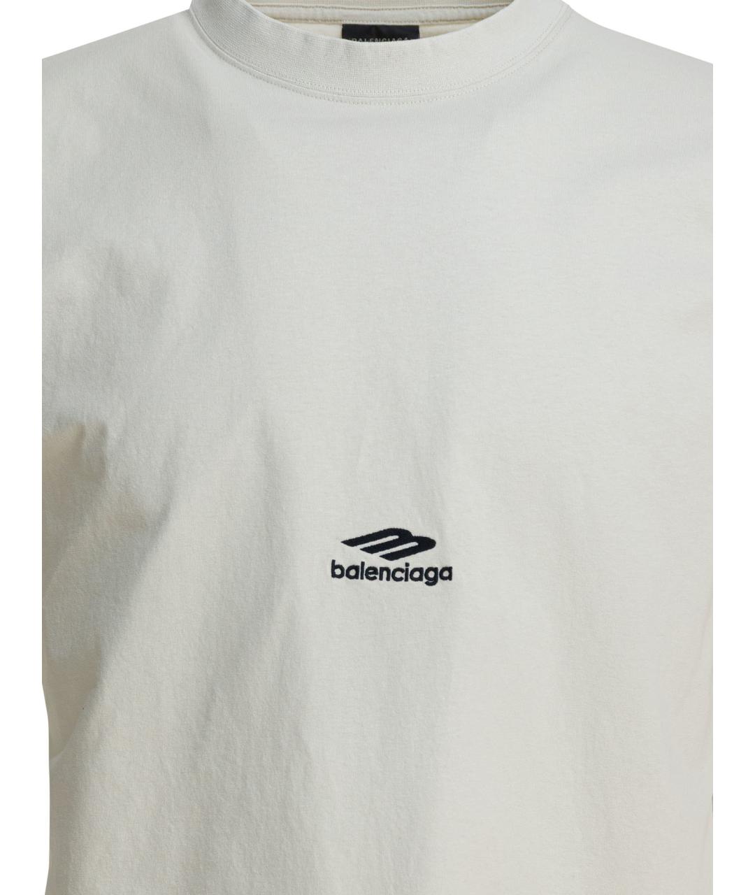 BALENCIAGA Белая хлопковая футболка, фото 3