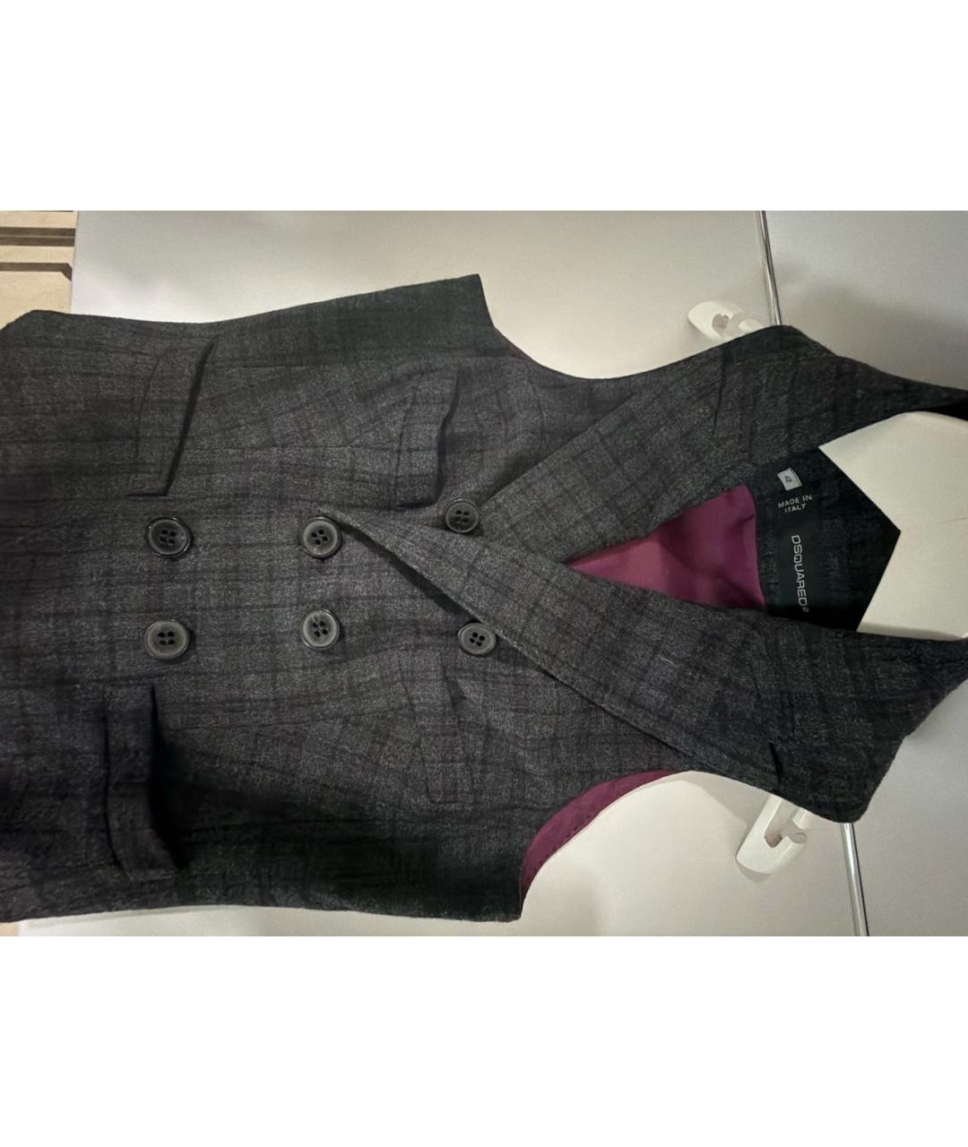 DSQUARED2 Серый шерстяной жилет, фото 5