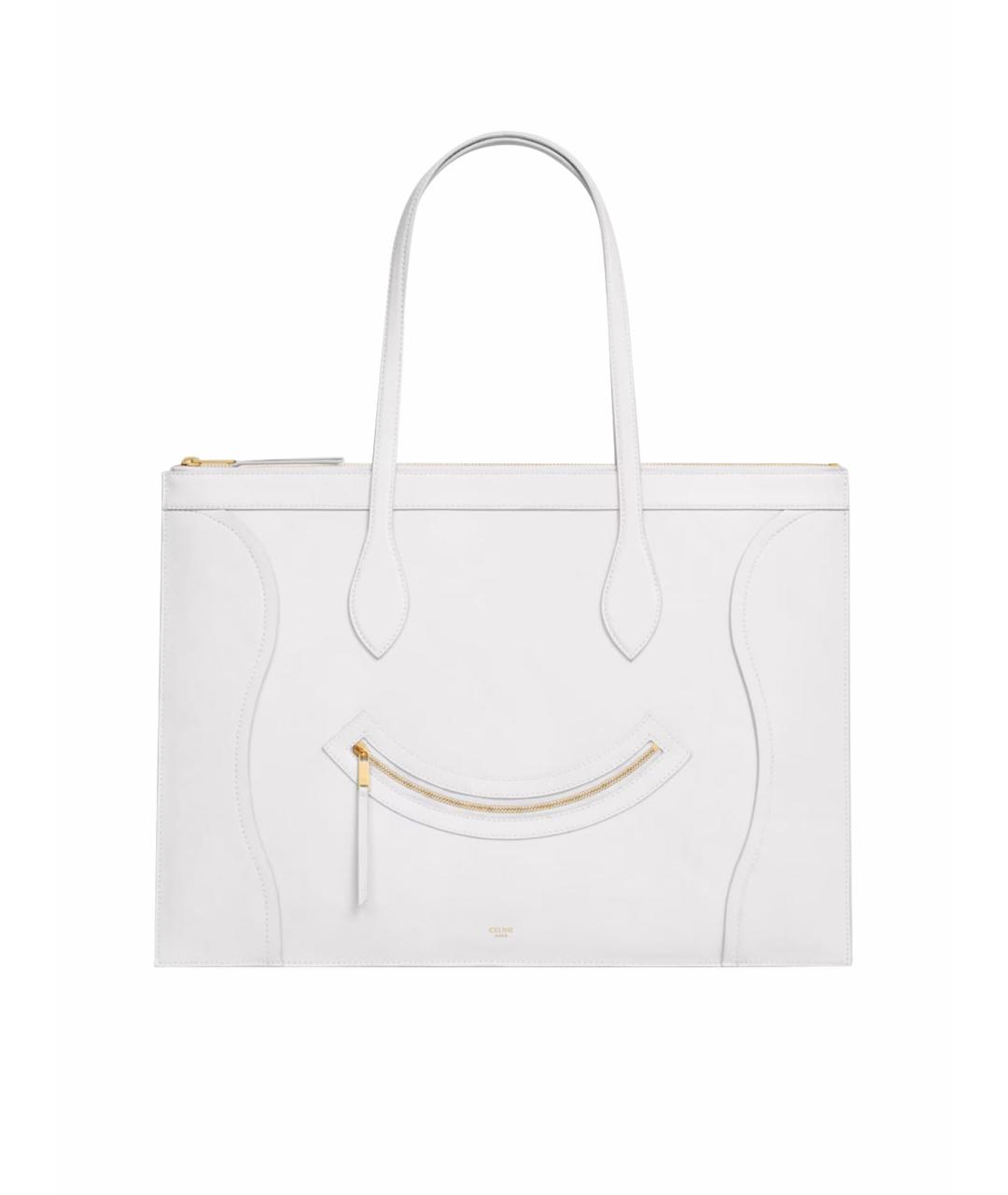 CELINE Белая кожаная сумка тоут, фото 1