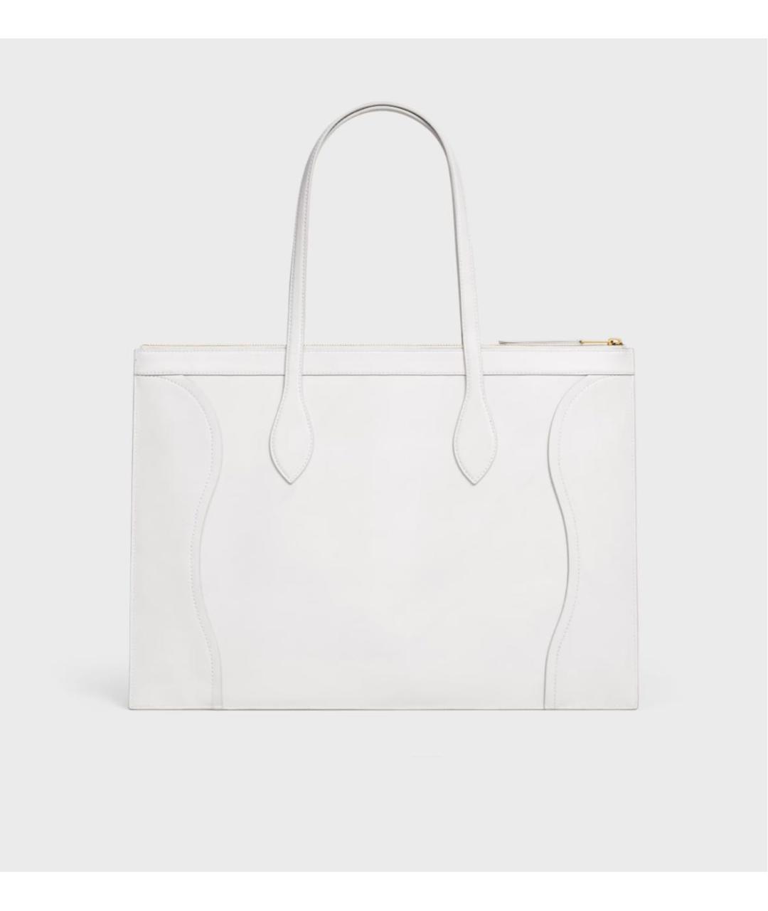 CELINE Белая кожаная сумка тоут, фото 3