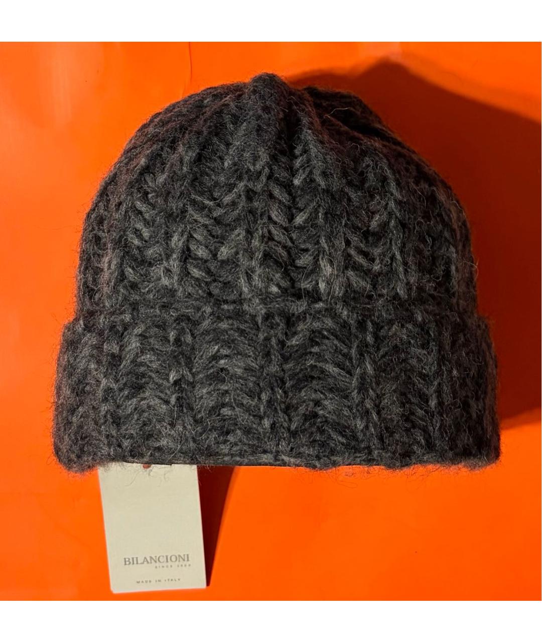 BILANCIONI Серая шерстяная шапка, фото 2