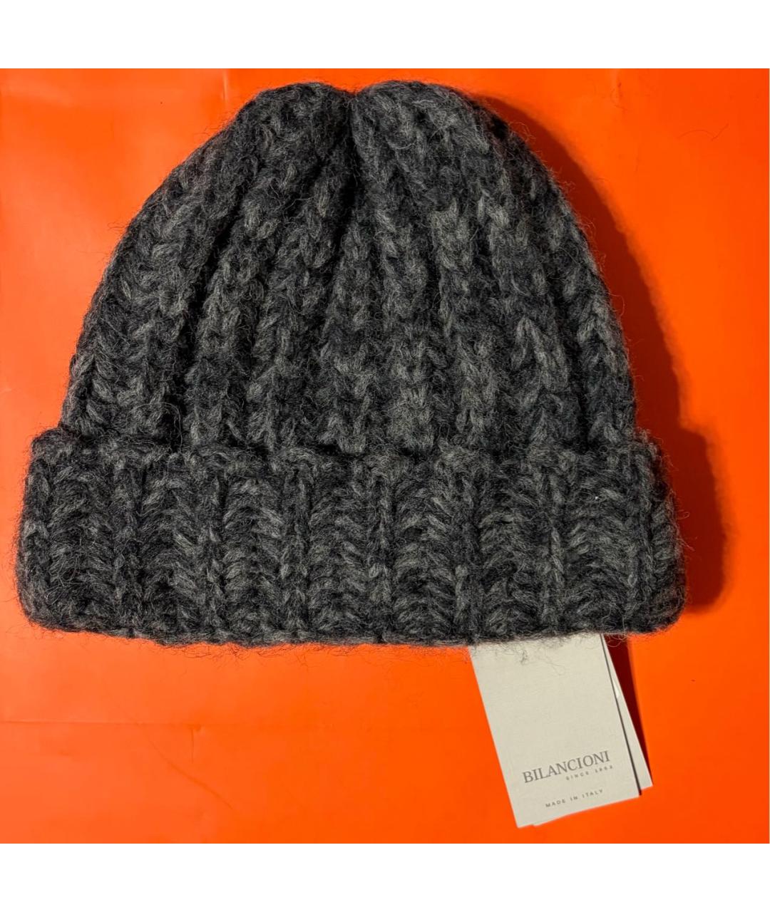 BILANCIONI Серая шерстяная шапка, фото 3