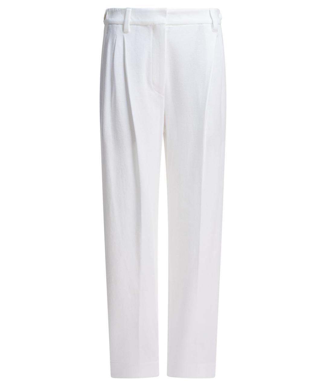 BRUNELLO CUCINELLI Белые хлопковые прямые брюки, фото 1
