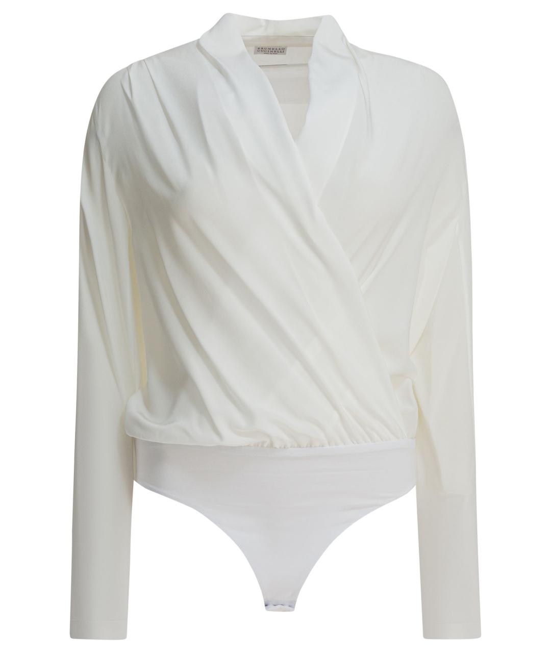 BRUNELLO CUCINELLI Белая шелковая рубашка, фото 1