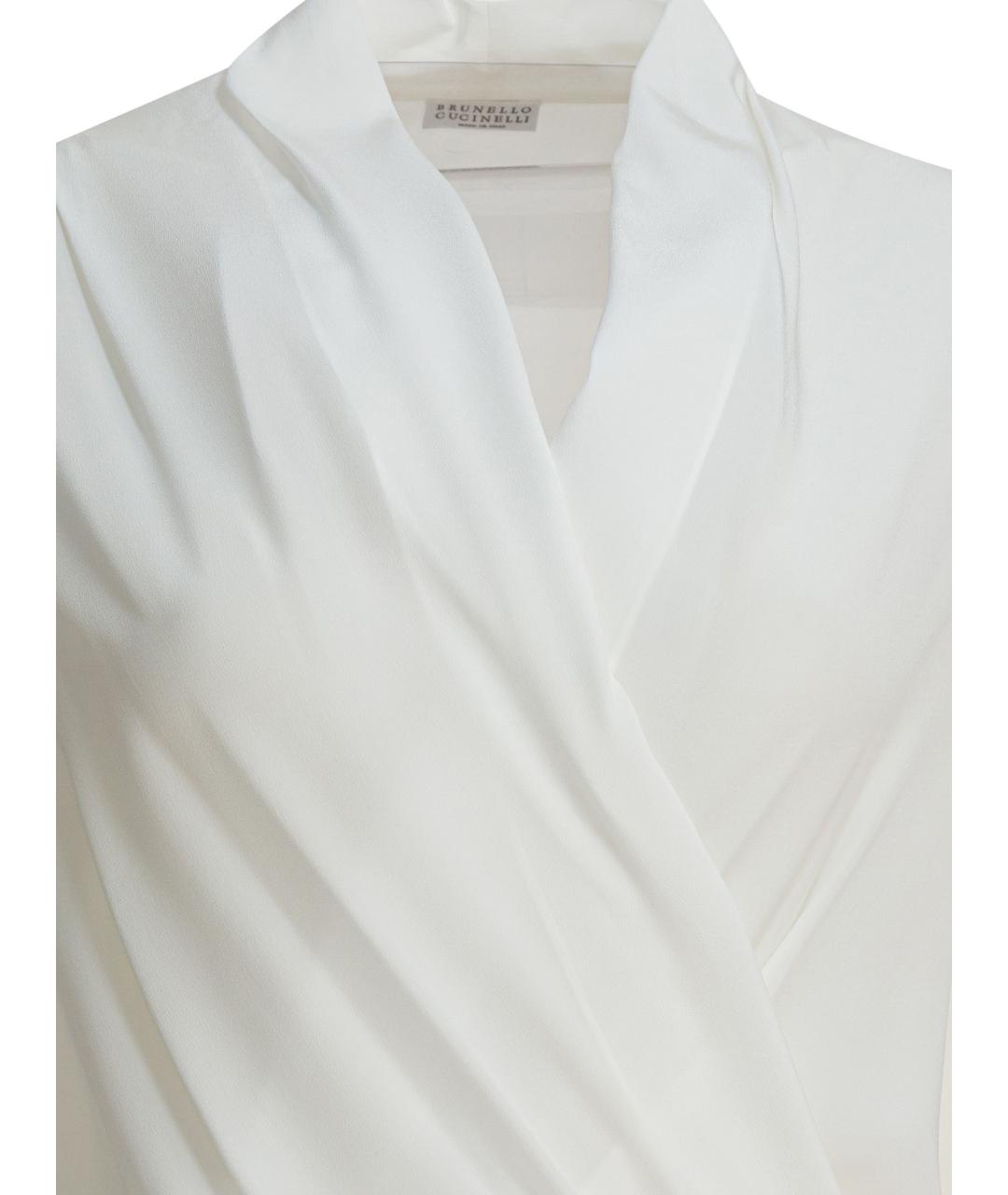 BRUNELLO CUCINELLI Белая шелковая рубашка, фото 3