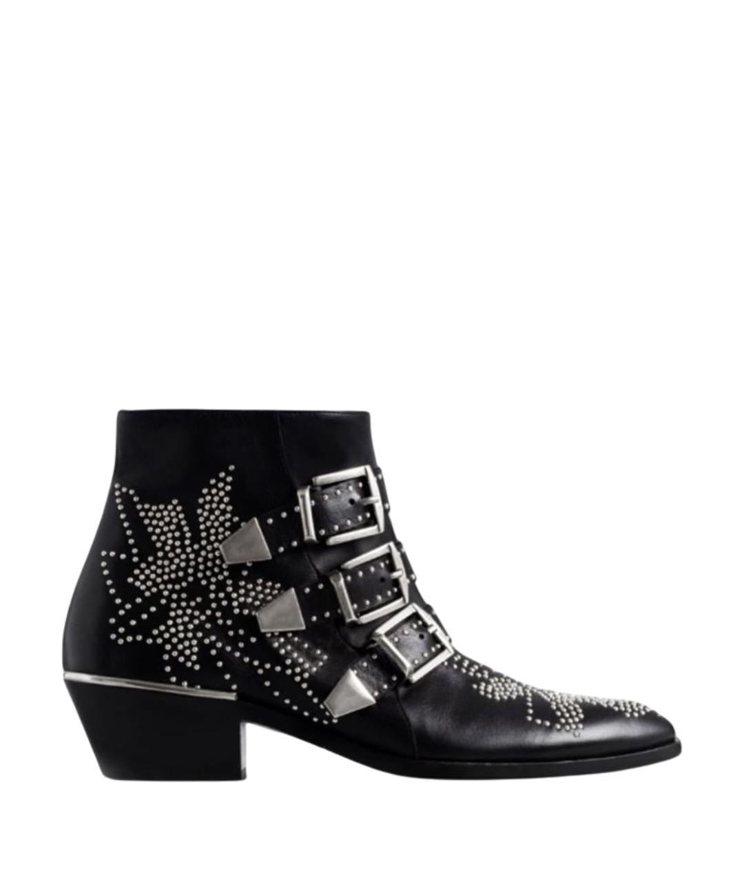 CHLOE Черные кожаные ботинки, фото 1