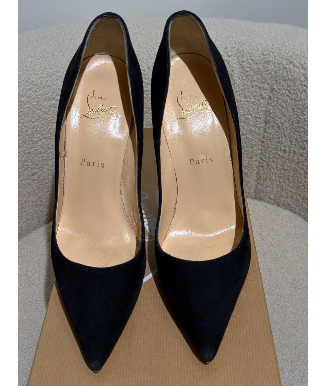 CHRISTIAN LOUBOUTIN Черные замшевые туфли, фото 2