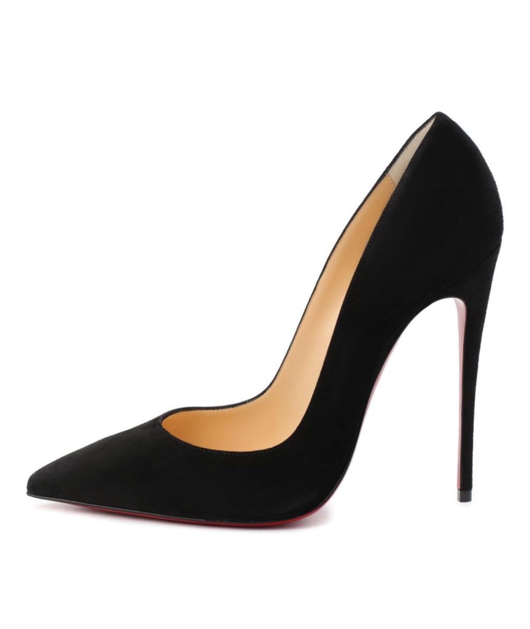 CHRISTIAN LOUBOUTIN Черные замшевые туфли, фото 8