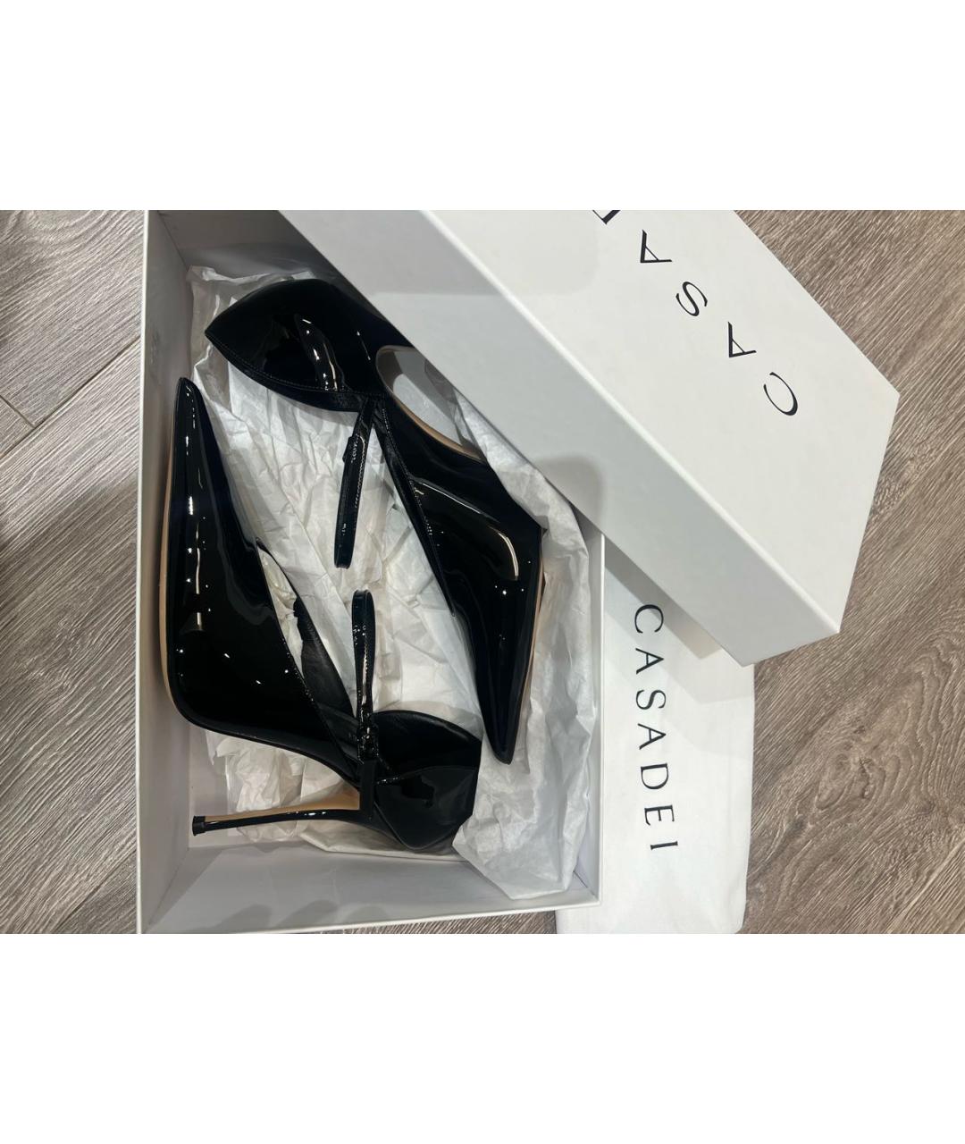 CASADEI Черные туфли из лакированной кожи, фото 5